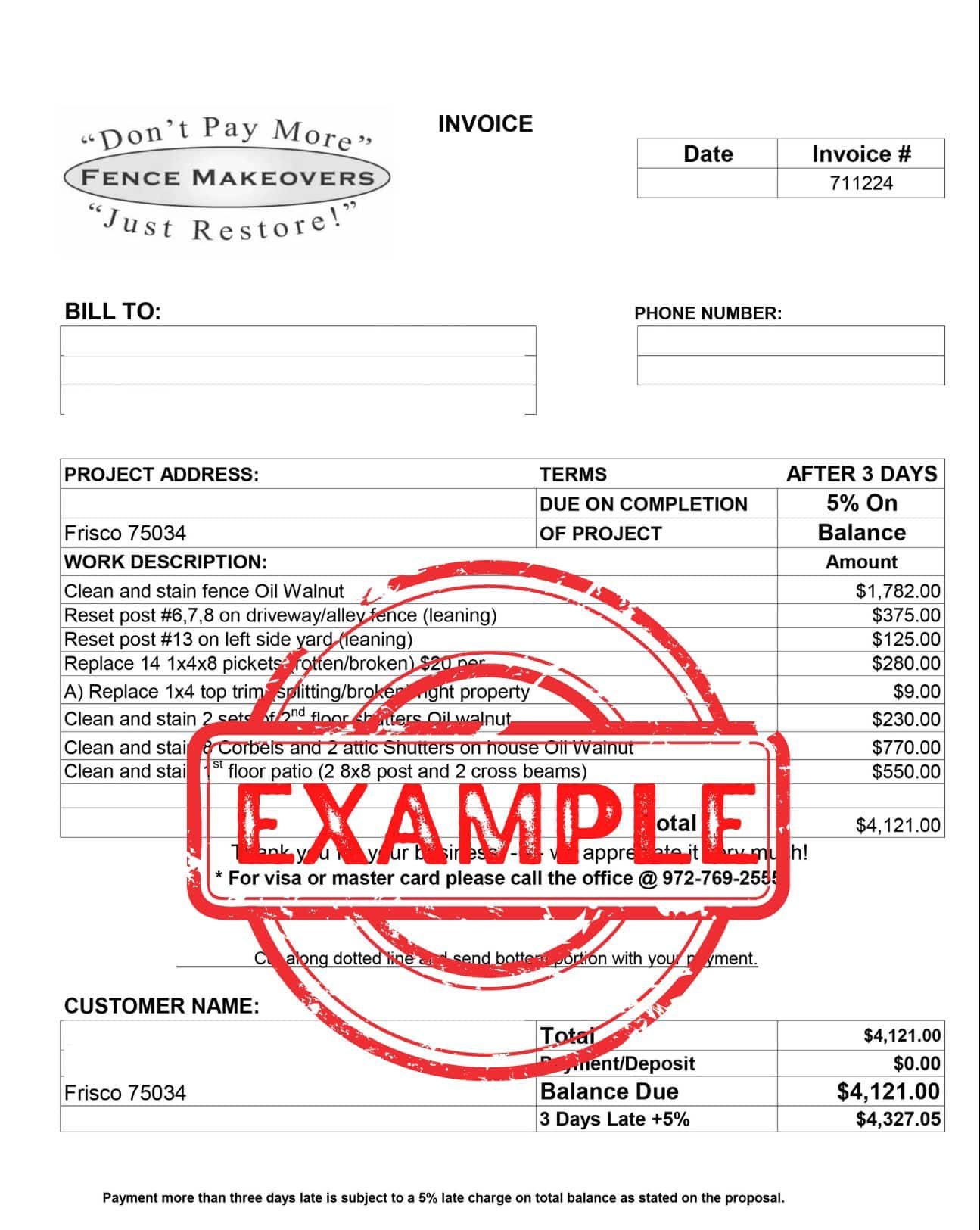 EXAMPLE 1 Frisco Fence Repair Companies Frisco