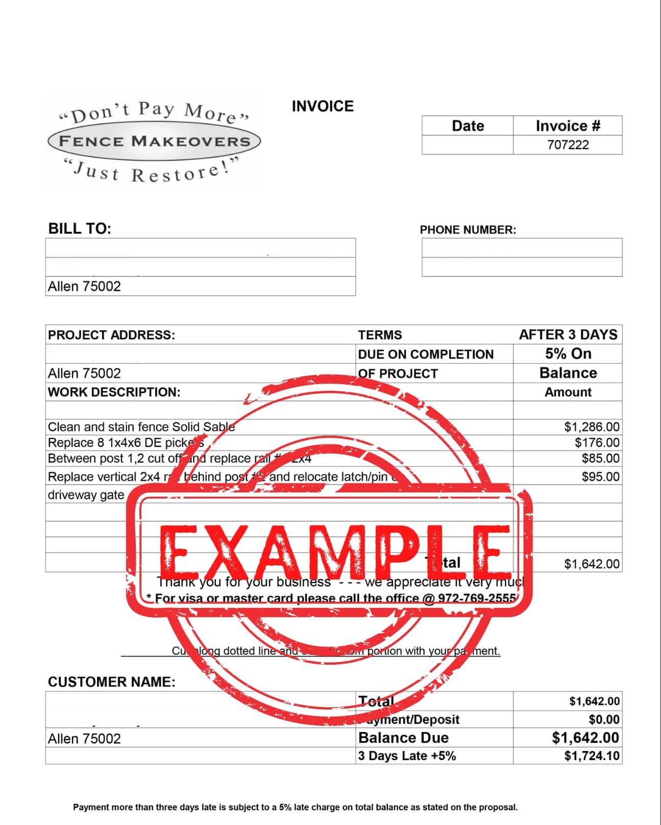 EXAMPLE 3 Allen Fence Repair Companies